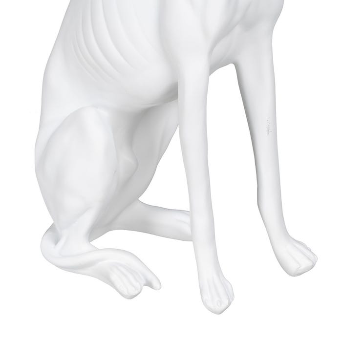 Figura Galgo Blanco Poliresina 19 X 12 X 37,50 Cm