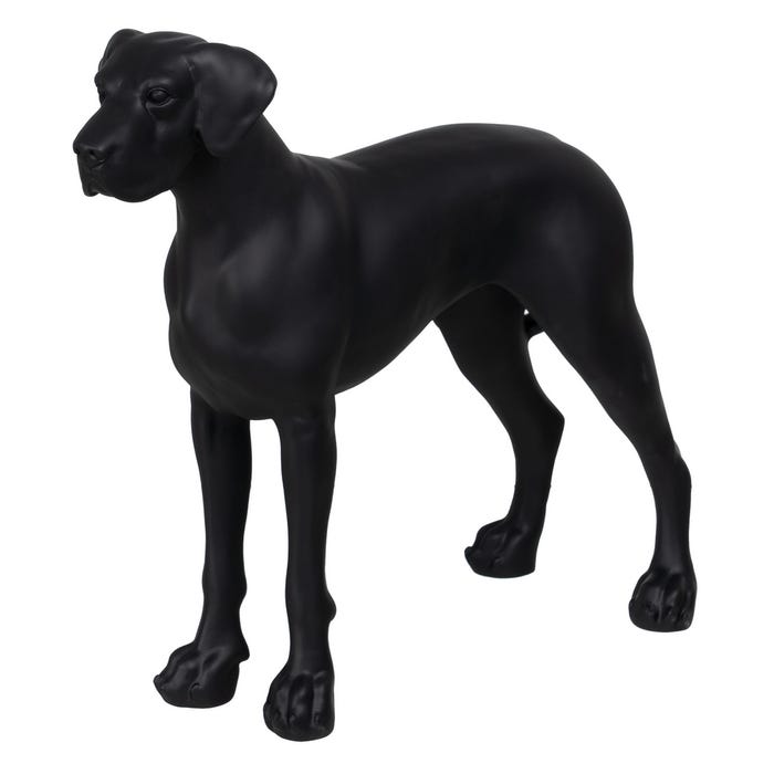 Figura Perro Negro Poliresina Decoración 39 X 15 X 34,50 Cm