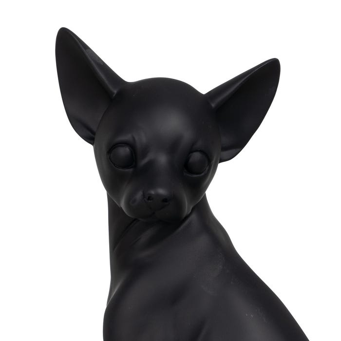 Figura Chihuahua Negro Poliresina 15,40 X 13,50 X 24 Cm