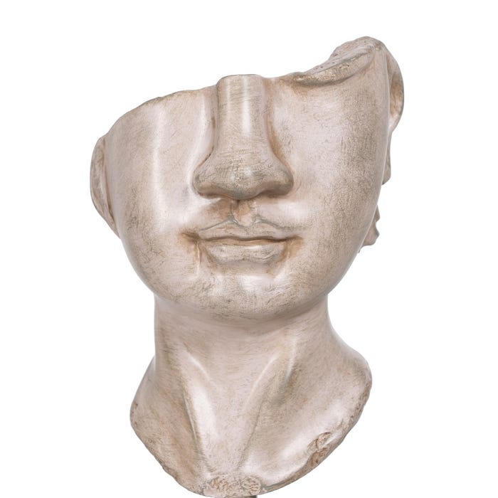 Figura Rostro Beige Poliresina 12,50 X 13,50 X 27,50 Cm