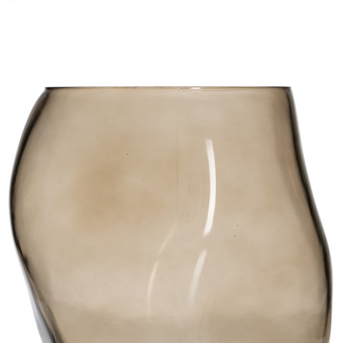 Jarrón Taupe Cristal Decoración 18,50 X 19,50 X 19,50 Cm