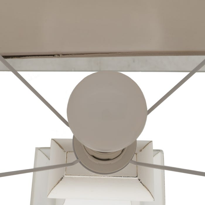 Lámpara Mesa Blanco Madera / Tejido 40 X 22 X 76 Cm