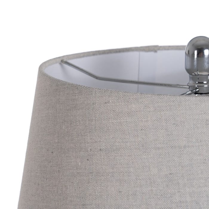Silver Metal-Glass Table Lamp 38 X 38 X 70 Cm