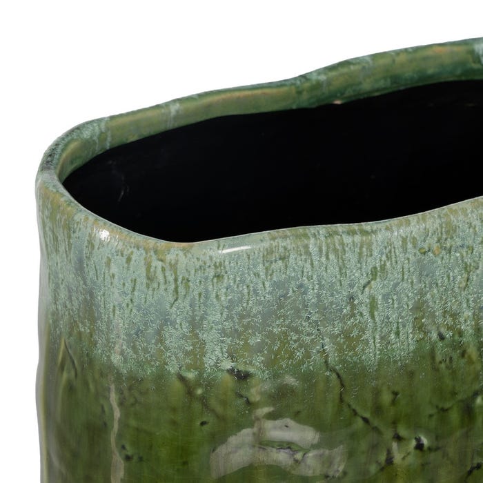 Vaso de Cerâmica Verde Decoração 32,50 X 15 X 31,50 Cm