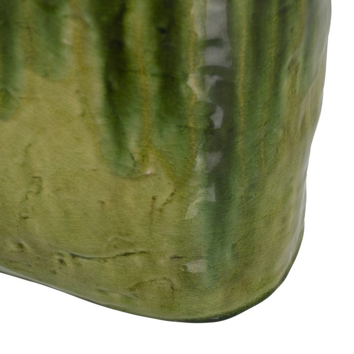Vaso de Cerâmica Verde Decoração 43 X 16 X 41,50 Cm