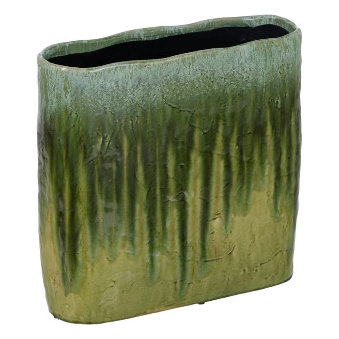 Jarrón Verde Cerámica Decoración 43 X 16 X 41,50 Cm