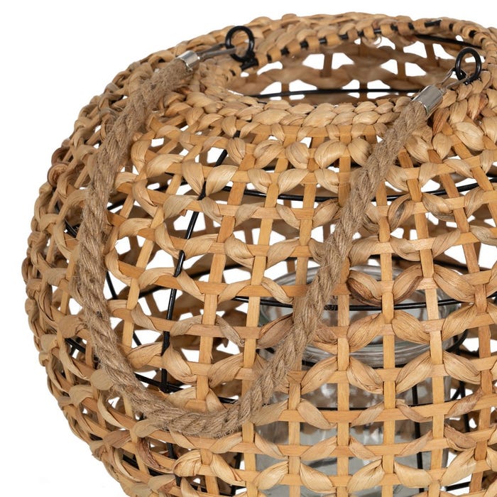 Natural Water Hyacinth Candle Lantern 38 X 38 X 27 Cm
