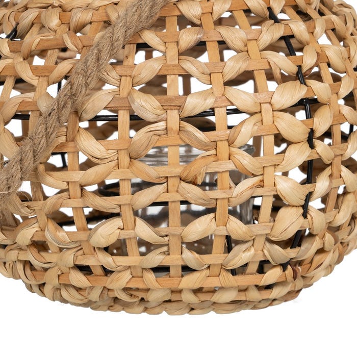 Natural Water Hyacinth Candle Lantern 38 X 38 X 27 Cm