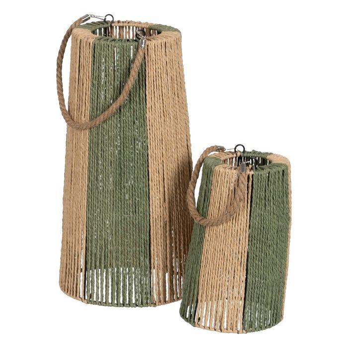 Natural Paper Candle Lantern 25 X 25 X 50 Cm
