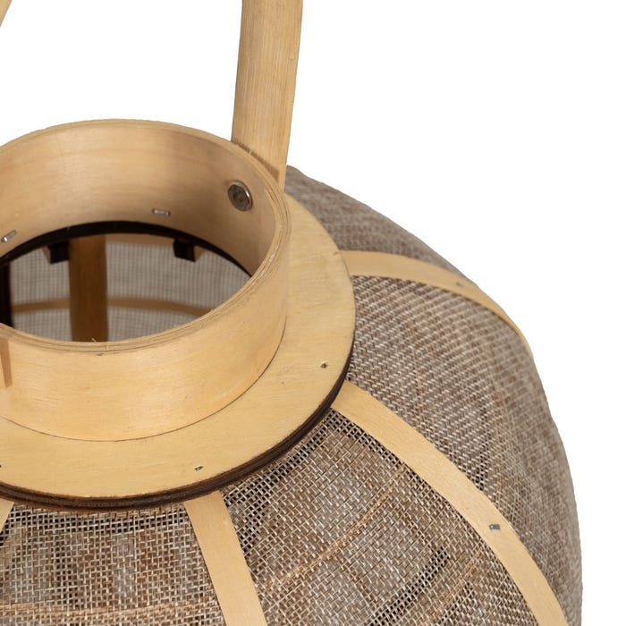 Farol Portavelas Natural Yute Decoración 26 X 26 X 23,50 Cm