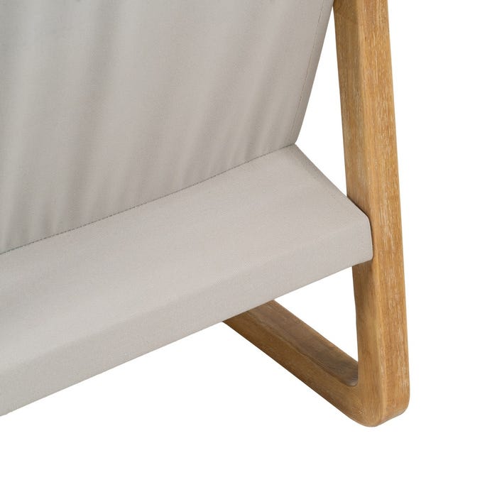 Natural Fabric-Wood Living Room Armchair 65 X 69 X 83 Cm