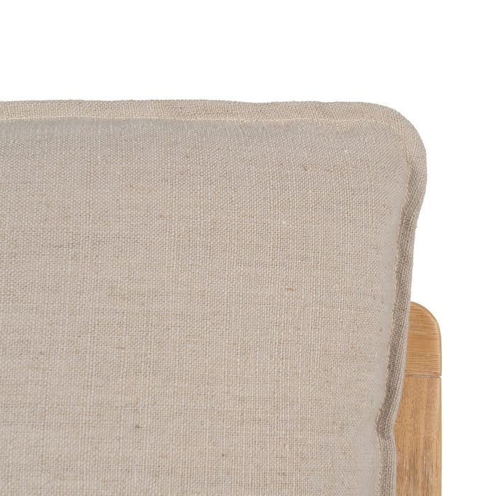 Natural Fabric-Wood Living Room Armchair 65 X 69 X 83 Cm