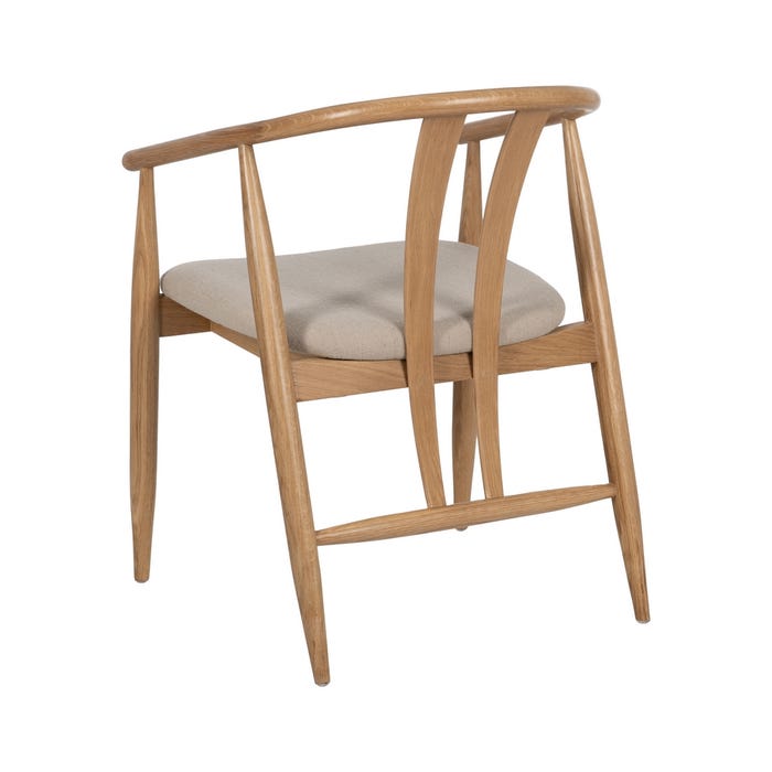 Cadeira de sala de estar em tecido natural e madeira 56,50 x 57 x 76,50 cm