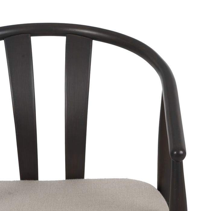 Silla Negro Tejido-Madera Salón 56,50 X 57 X 76 Cm