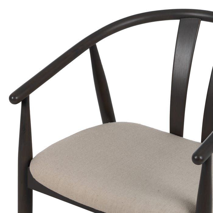 Silla Negro Tejido-Madera Salón 56,50 X 57 X 76 Cm