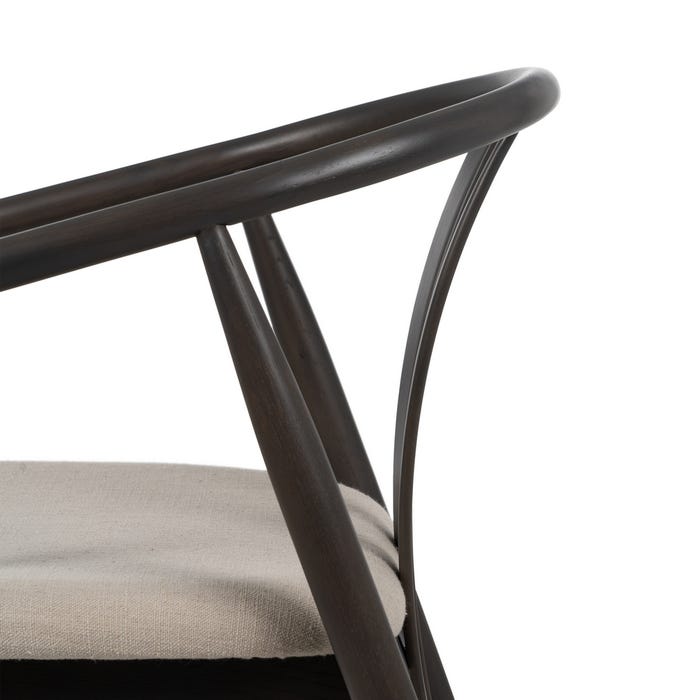 Silla Negro Tejido-Madera Salón 56,50 X 57 X 76 Cm