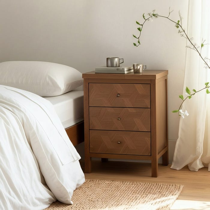 Mesa de madeira natural DM 48 x 35 x 66 cm