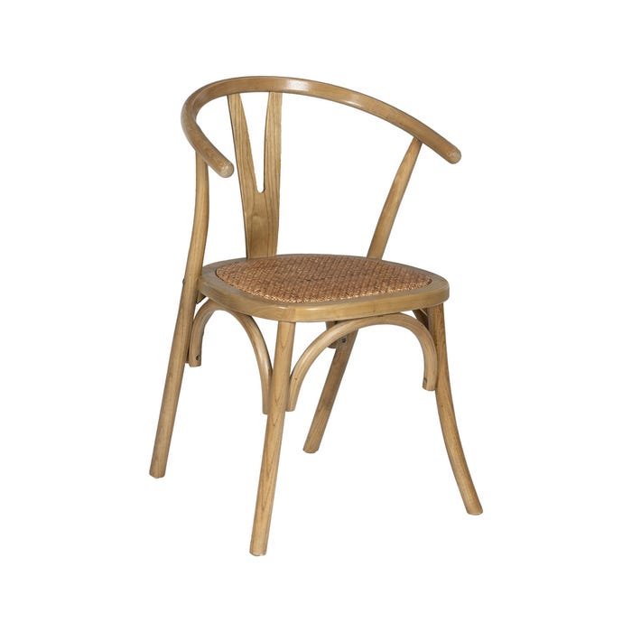 Silla Marrón Madera-Ratán 55 X 50 X 81 Cm