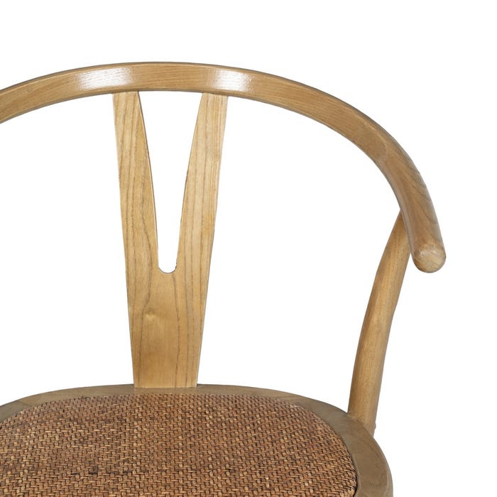 Silla Marrón Madera-Ratán 55 X 50 X 81 Cm