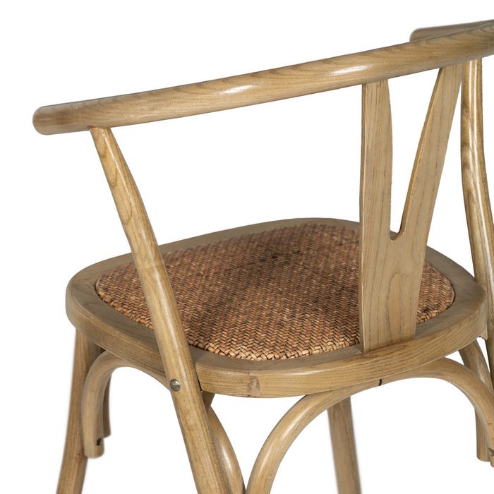 Silla Marrón Madera-Ratán 55 X 50 X 81 Cm