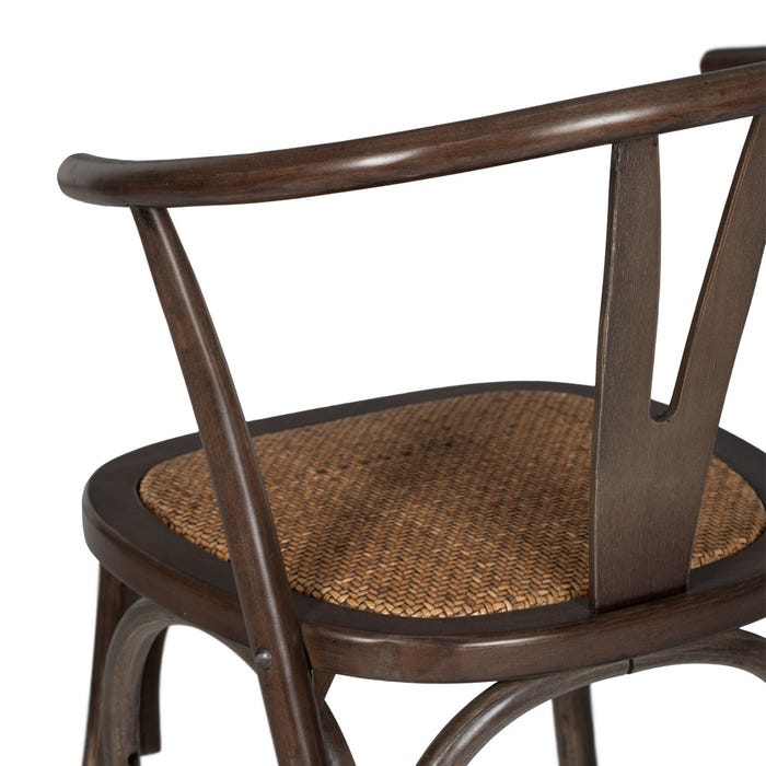 Silla Chocolate Madera-Ratán 55 X 50 X 81 Cm