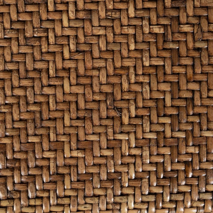Cadeira de madeira marrom e vime 55 x 50 x 81 cm