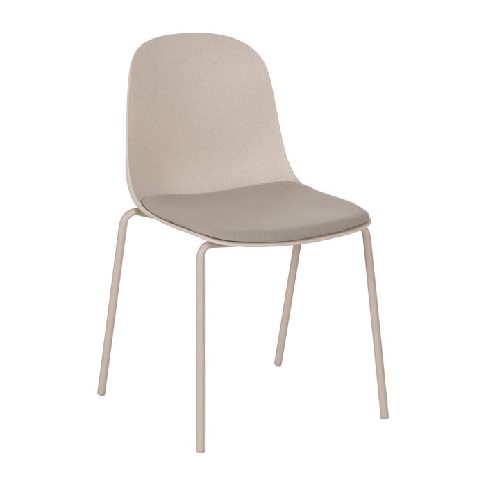 Beige Pp-Metal Outdoor Chair 50 X 53 X 85 Cm