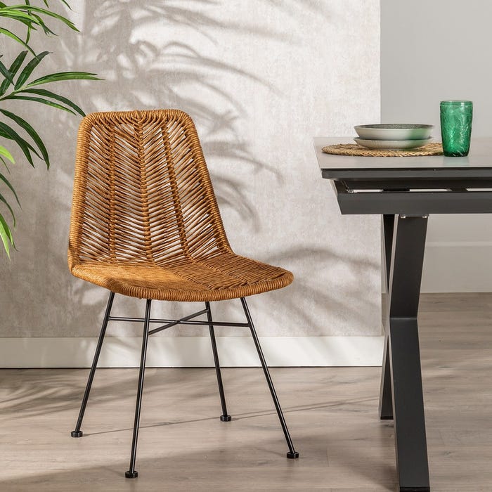 Natural Pe-Steel Living Room Chair 47 X 57 X 85.50 Cm