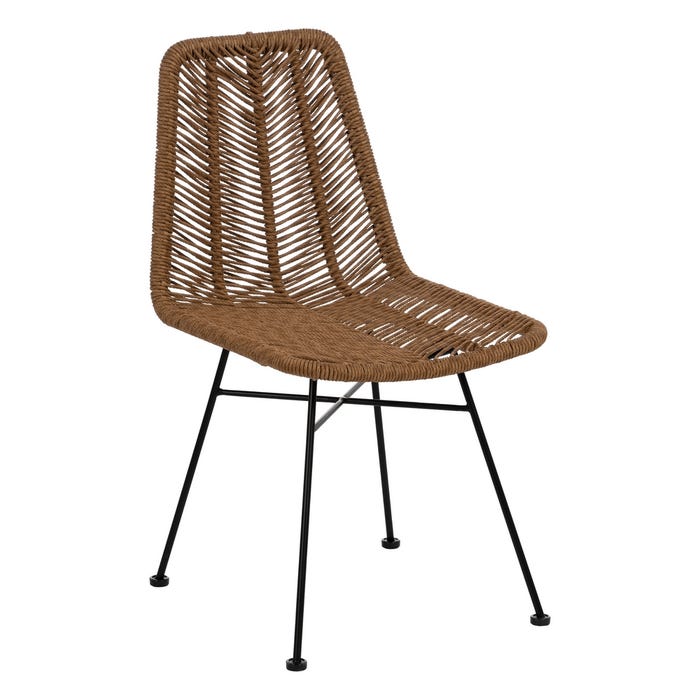 Natural Pe-Steel Living Room Chair 47 X 57 X 85.50 Cm