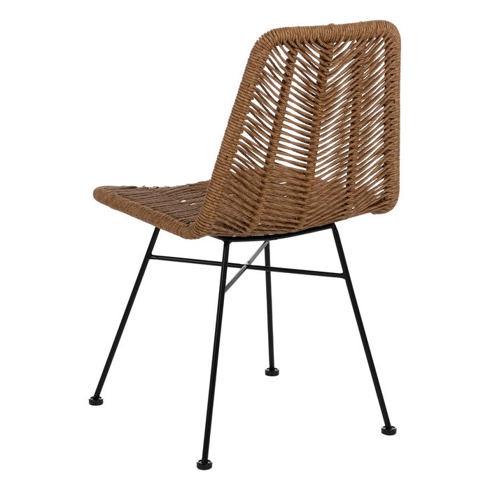 Natural Pe-Steel Living Room Chair 47 X 57 X 85.50 Cm