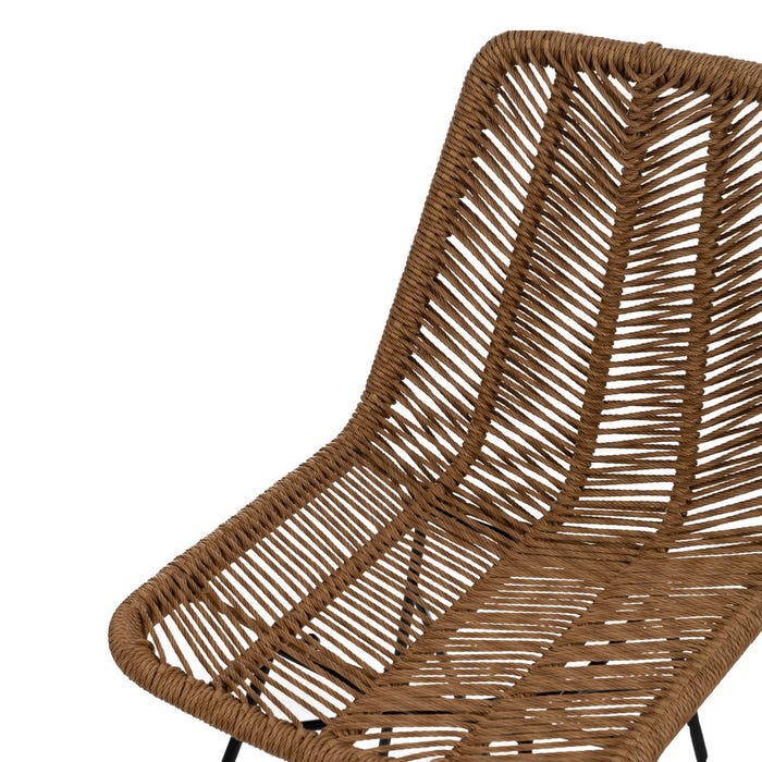 Natural Pe-Steel Living Room Chair 47 X 57 X 85.50 Cm