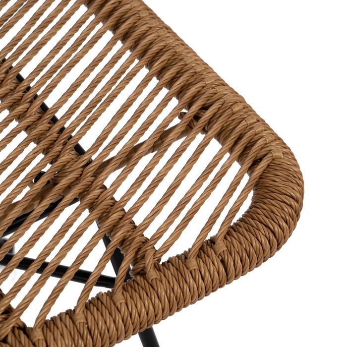 Natural Pe-Steel Living Room Chair 47 X 57 X 85.50 Cm