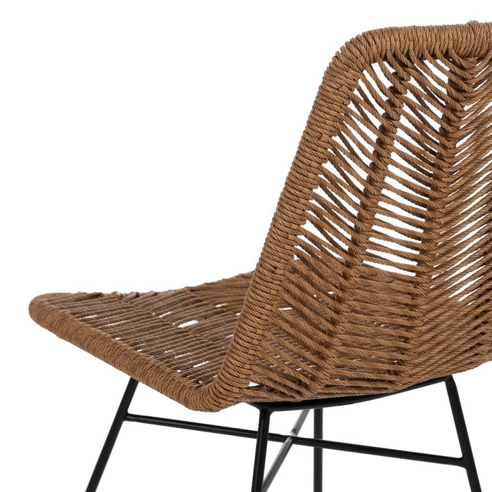 Natural Pe-Steel Living Room Chair 47 X 57 X 85.50 Cm