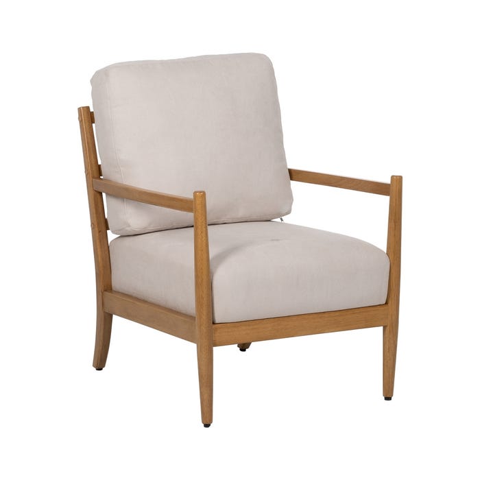 Sillón Blanco-Natural Madera-Mdf 65 X 71 X 88 Cm