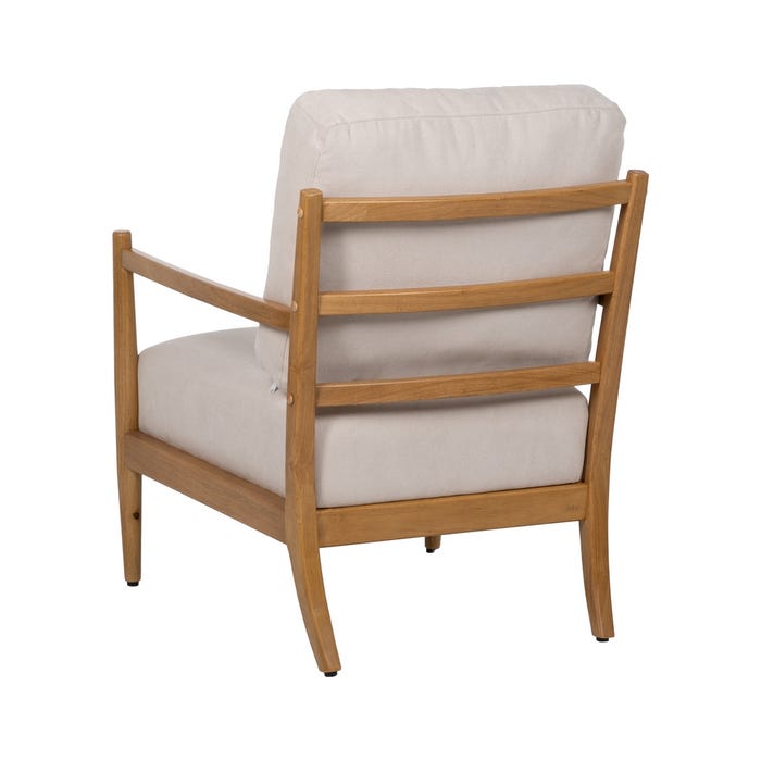 White-Natural Wood-MDF Armchair 65 x 71 x 88 cm