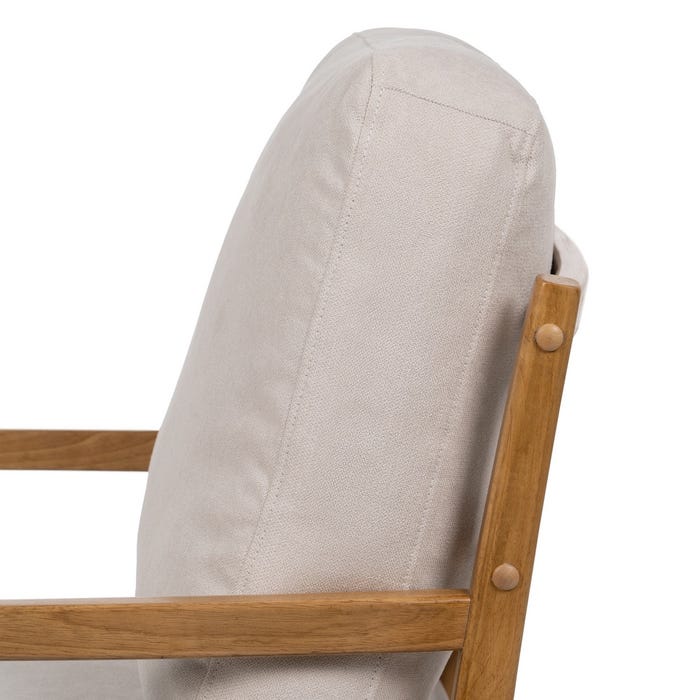 White-Natural Wood-MDF Armchair 65 x 71 x 88 cm