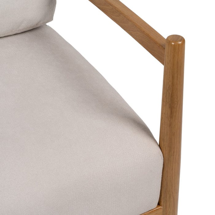 White-Natural Wood-MDF Armchair 65 x 71 x 88 cm