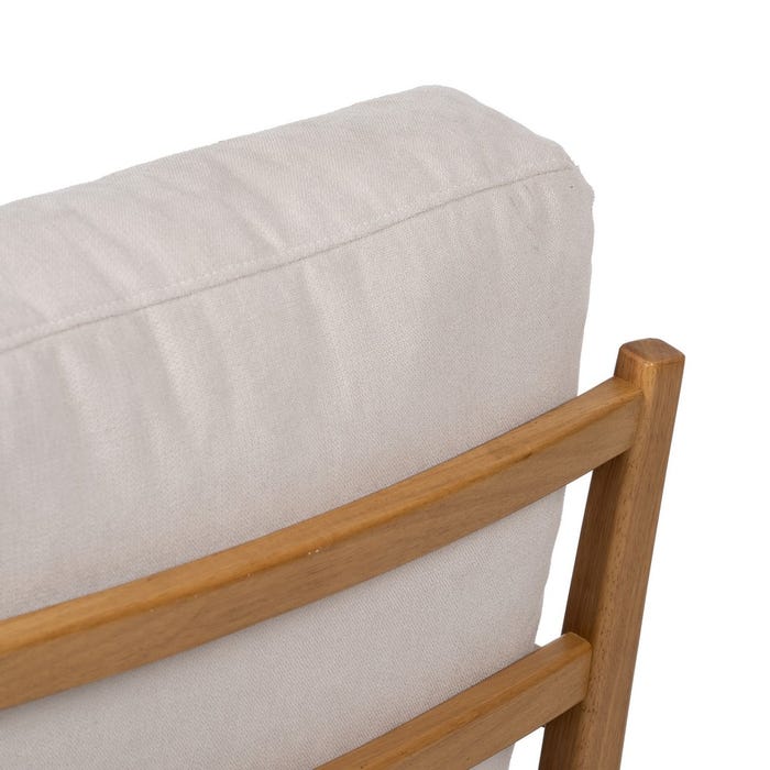 White-Natural Wood-MDF Armchair 65 x 71 x 88 cm