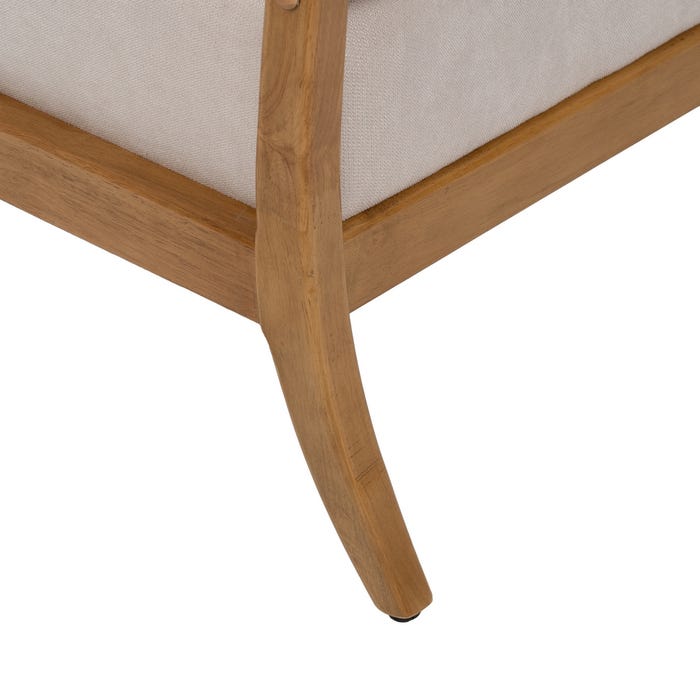 White-Natural Wood-MDF Armchair 65 x 71 x 88 cm