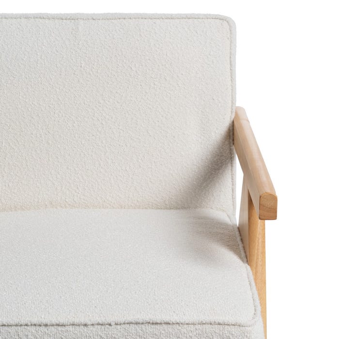 Sillón Blanco-Marrón Madera De Caucho 57 X 50 X 77 Cm