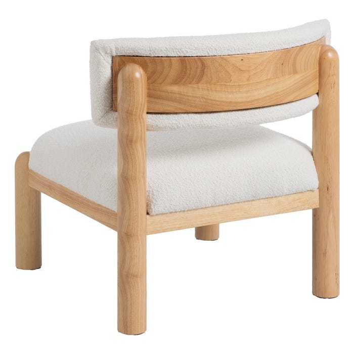 Sillón Blanco-Natural Madera De Caucho 62 X 62 X 71 Cm