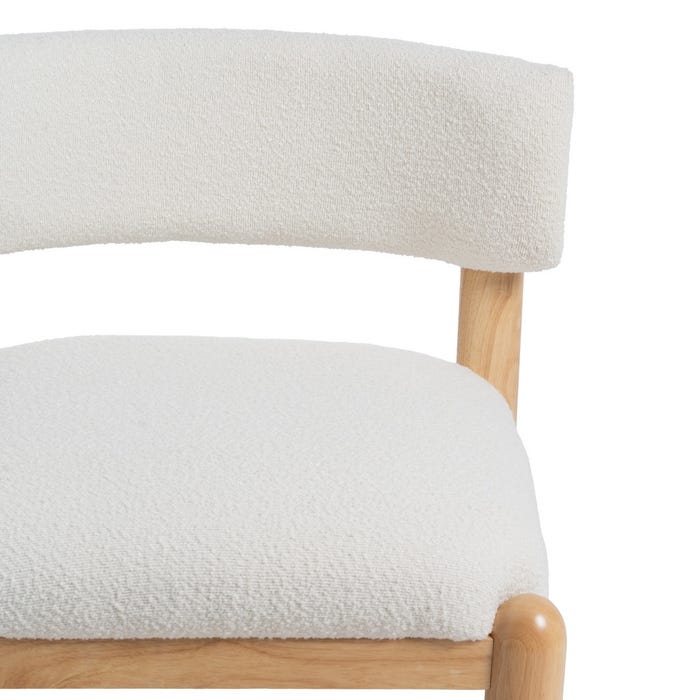 Poltrona de madeira de seringueira branca-natural 62 x 62 x 71 cm