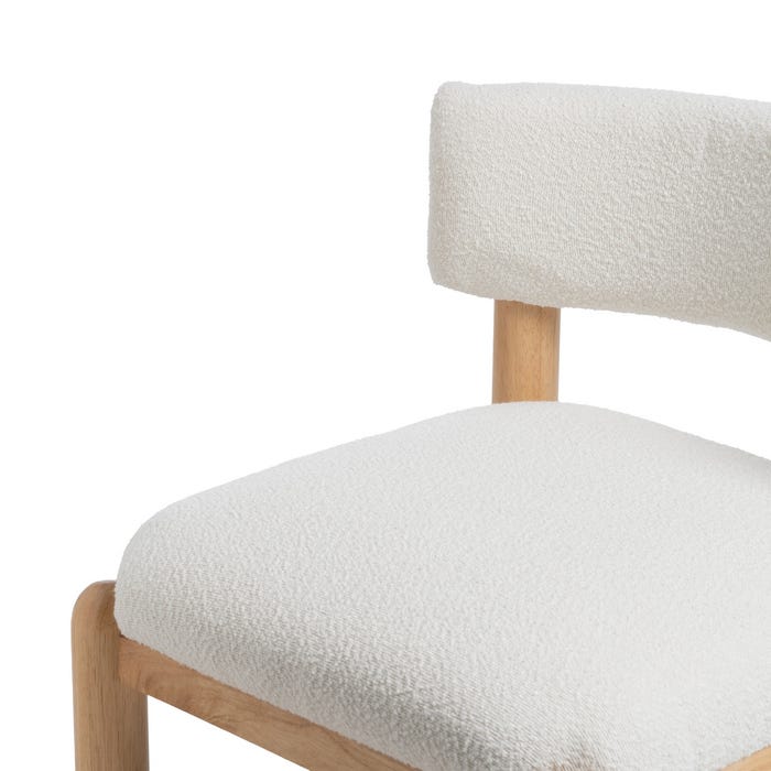 Poltrona de madeira de seringueira branca-natural 62 x 62 x 71 cm