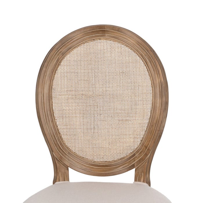 Silla Natural-Blanco Madera-Ratán Salón 44 X 46 X 95 Cm