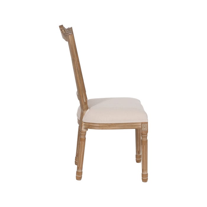 Silla Natural-Blanco Madera-Ratán Salón 44 X 48 X 98 Cm