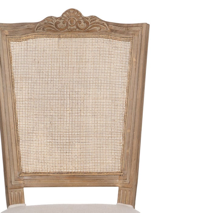 Silla Natural-Blanco Madera-Ratán Salón 44 X 48 X 98 Cm