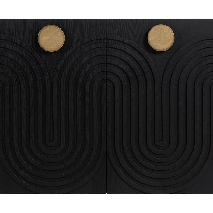 Aparador Negro-Oro Madera-Metal 160 X 40 X 80 Cm