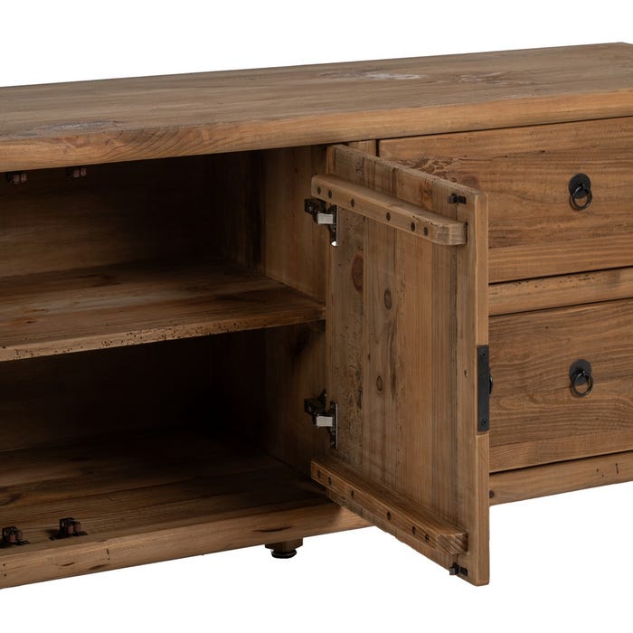 Natural Pine Wood Sideboard Living Room 155 X 44 X 65 Cm