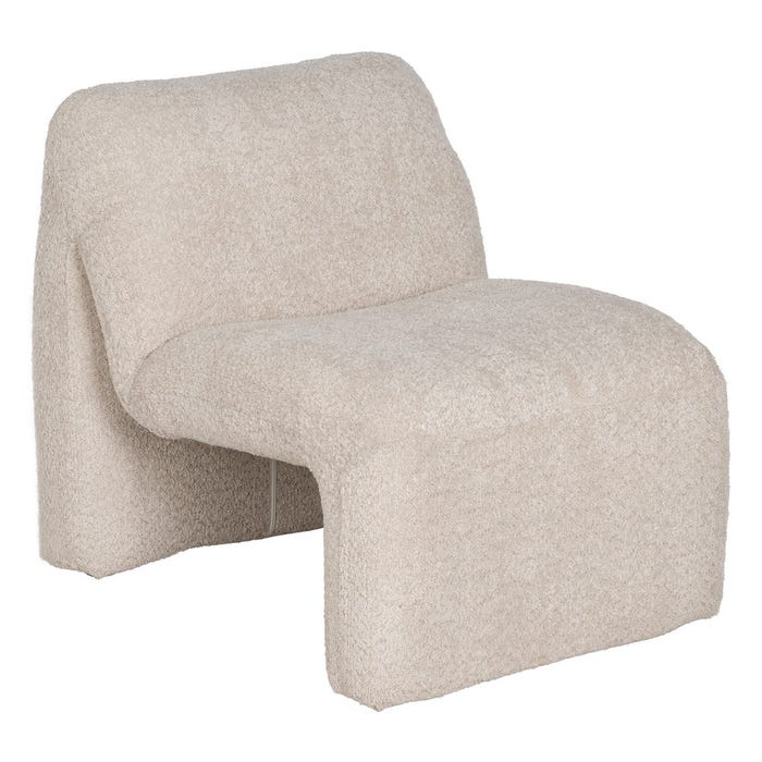 Sillón Beige Tejido Salón 62 X 86 X 69 Cm