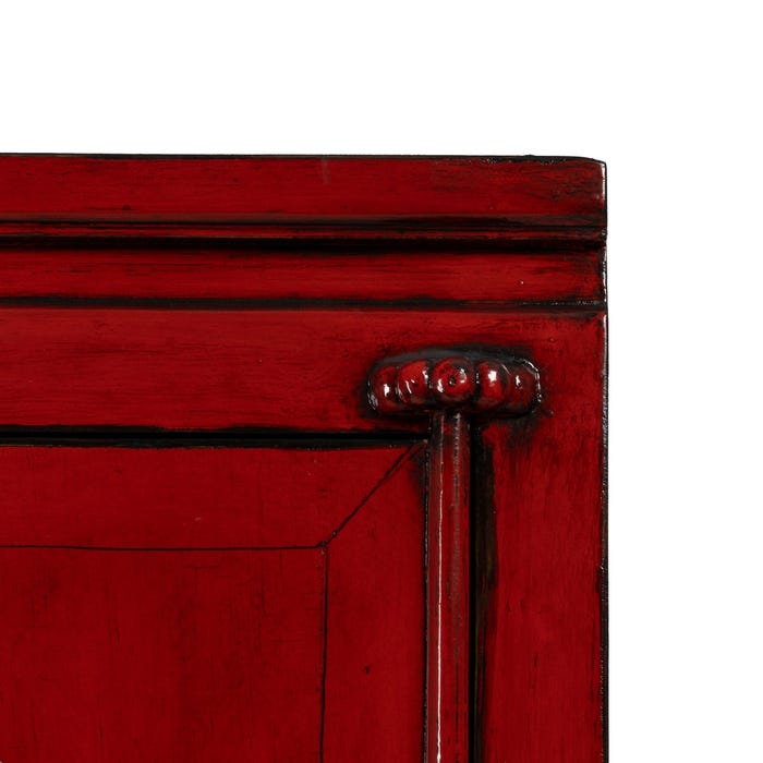 Red Wood-MDF Wardrobe 83.50 X 45 X 195 Cm